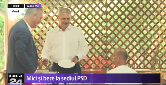 Mici si bere la sediul PSD. Si un nou pariu cu Dragnea