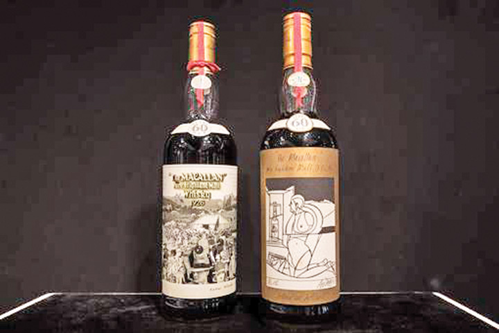 Doua sticle de whisky, vandute cu doua milioane de dolari