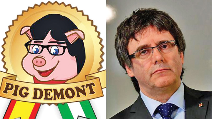 Puigdemont se lupta cu jambonul
