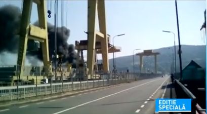 Incendiu la Portile de Fier, dupa ce un transformator a luat foc