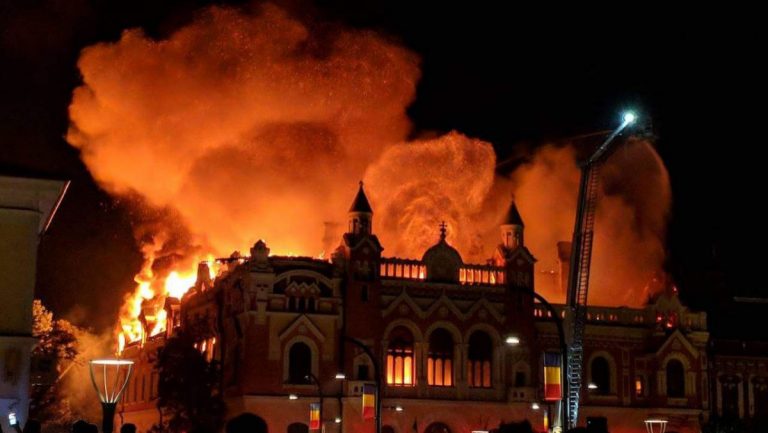 Episcopia Greco Catolica, ruina dupa incendiul devastator