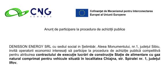 Anunț de participare la procedura de achiziții publice