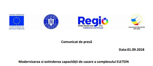 Modernizarea si extinderea capacității de cazare a complexului ELETON