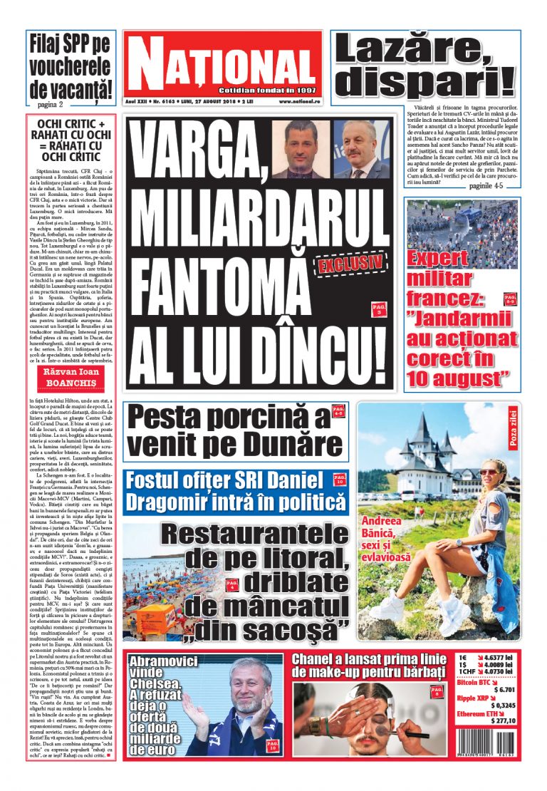 Editia tiparita 27 august 2018