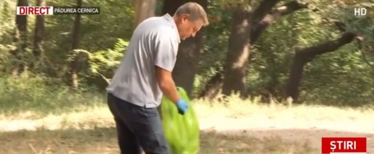 Iohannis a participat la o campanie de curatenie in padurea Cernica