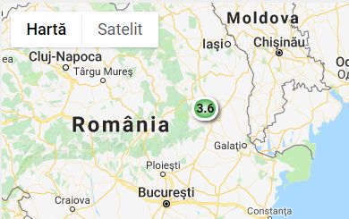 Cutremur de 3,6 grade pe Richter in Romania
