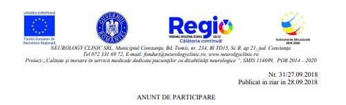 ANUNT DE PARTICIPARE