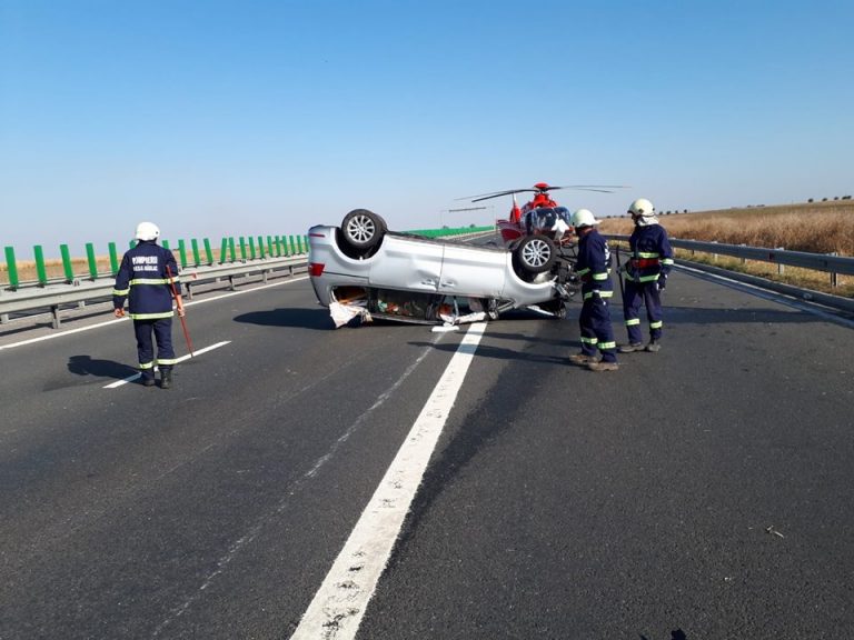 Accident cu urmari grave pe A1. A intervenit un elicopter SMURD