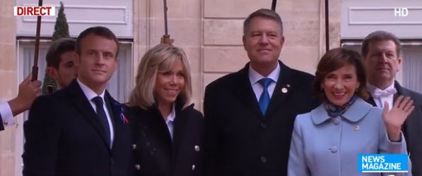 Centenarul sfarsitului Primului Razboi Mondial marcat la Paris. Sotii Iohannis, primiti la Palatul Elysee