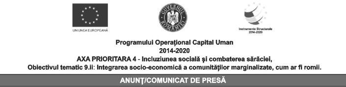 ANUNȚ/COMUNICAT DE PRESĂ