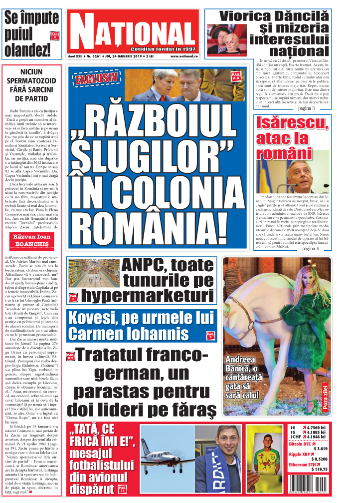 Editia tiparita 24 ianuarie 2019