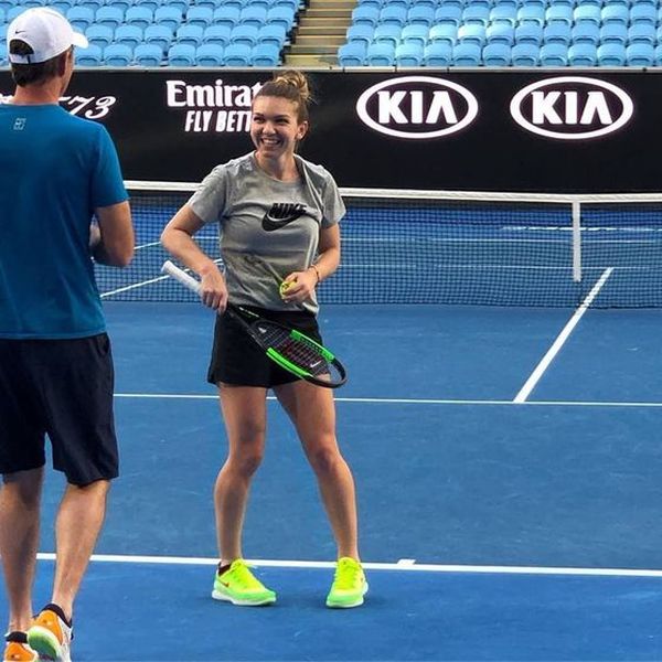 Halep, pe teren alaturi de Darren Cahill