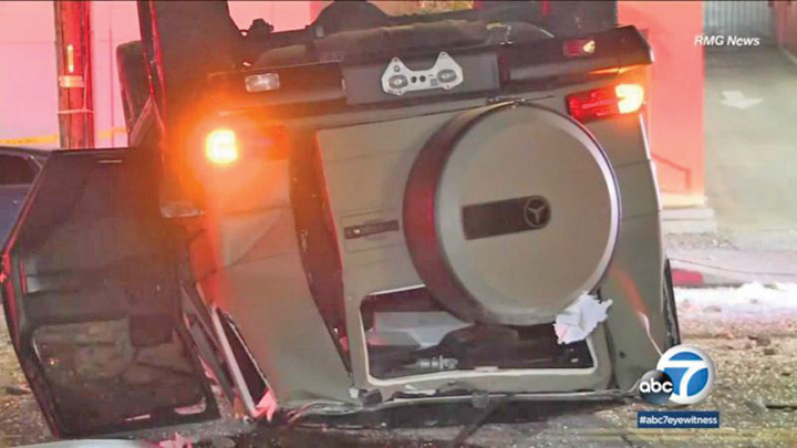 Viu, dupa ce a cazut cu Mercedes G de la etajul trei