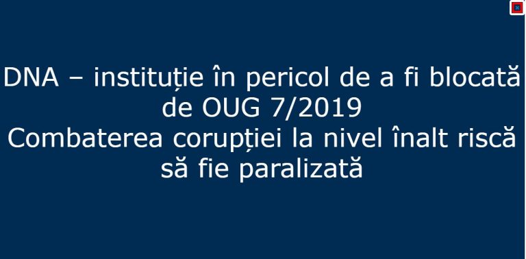 Decizii la DNA dupa OUG 7/Mesajul care ia ochii pe site-ul Directiei