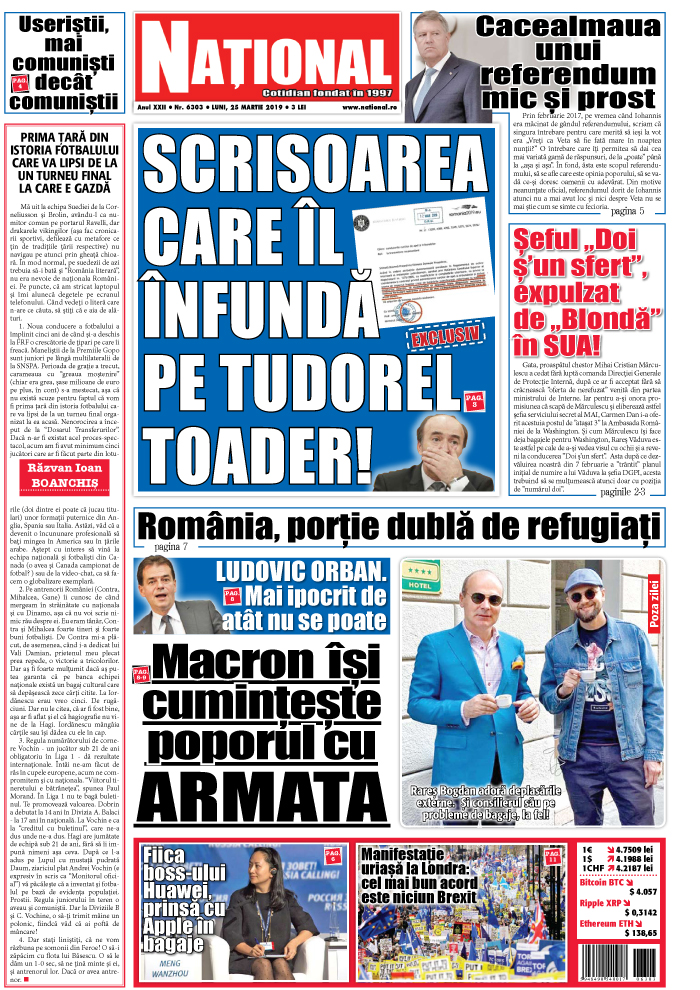 Editia tiparita 25 martie 2019