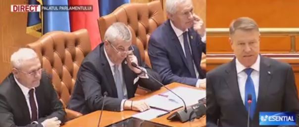 Iohannis, discurs presarat cu atacuri politice la sedinta solemna din Parlament