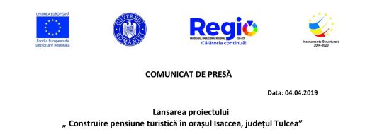 Lansarea proiectului „Construire pensiune turistică în orașul Isaccea, județul Tulcea”