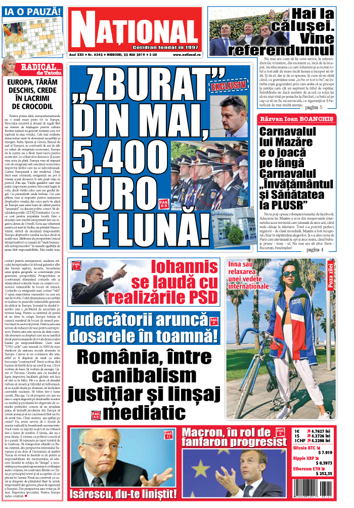 Editia tiparita 22 mai 2019