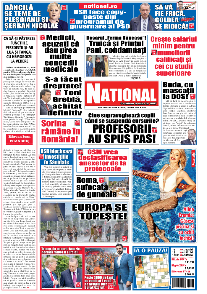 Editia tiparita 28 iunie 2019