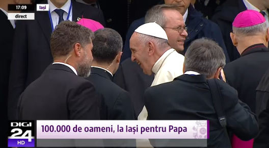 Papa Francisc a ajuns la Iasi. Prima oprire, la Catedrala Romano-Catolica