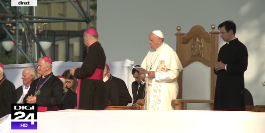 Papa Francisc, la Iasi. Despre Eminescu si „Romania, Gradina Maicii Domnului”