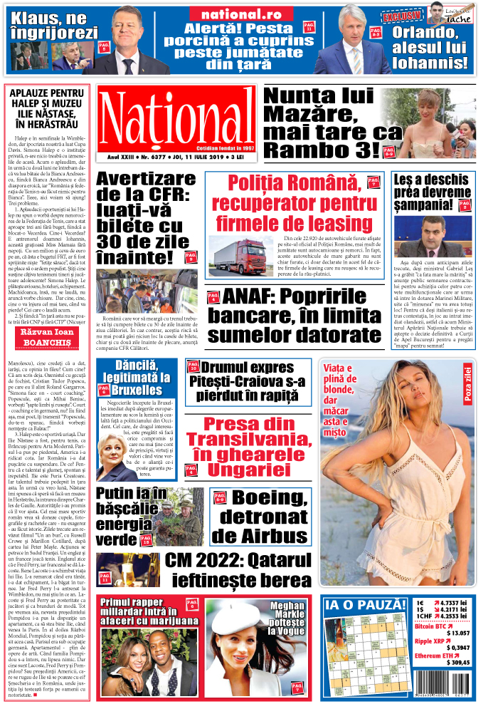 Editia tiparita 11 iulie 2019