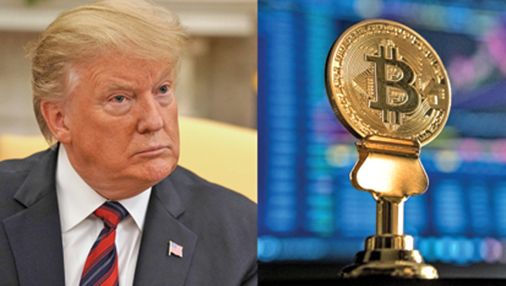 Bitcoin, luat la şuturi de Donald Trump