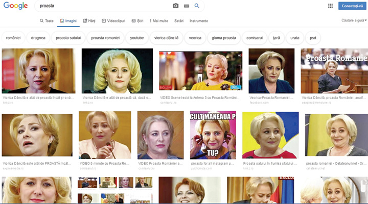 Google şterge pe jos cu Dăncilă