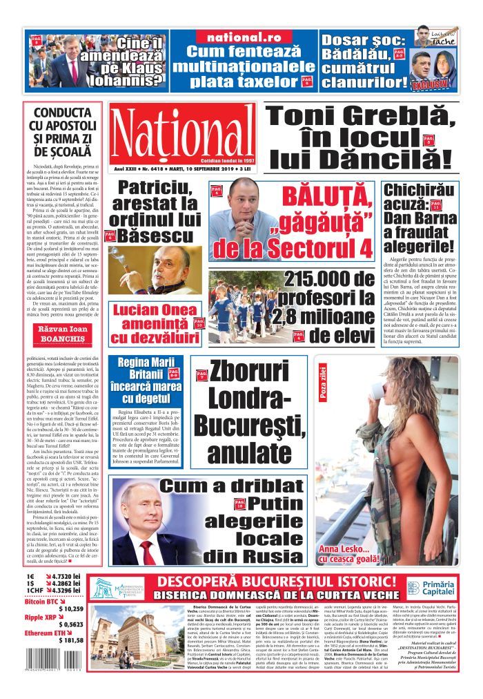 Ediția tipărită 10 septembrie 2019