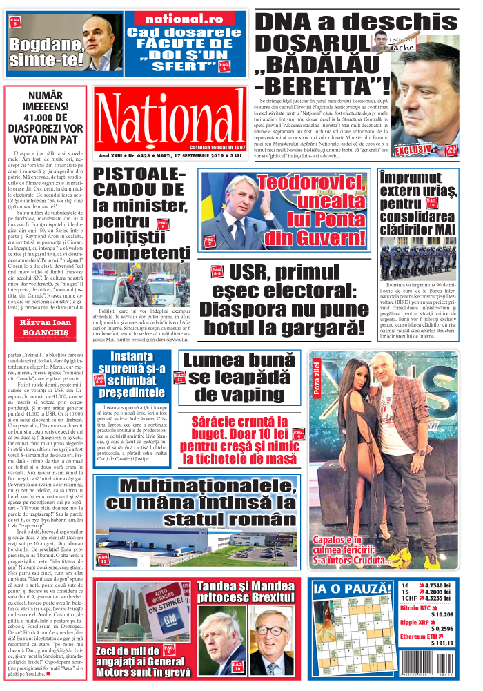 Editia tipărita 17 septembrie 2019