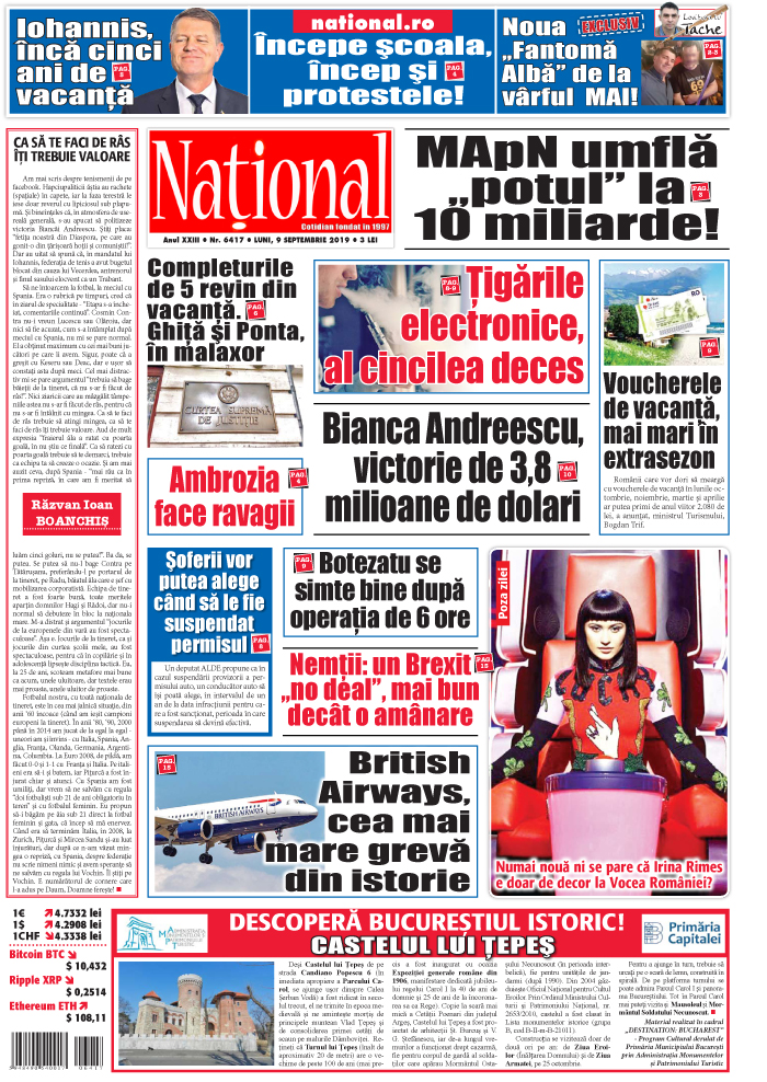 Editia tiparita 9 septembrie 2019
