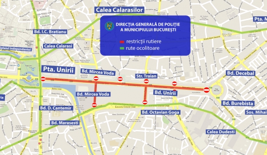 Restricţii de circulaţie în Capitală, la sfârşit de săptămână. Vor fi două evenimente sportive
