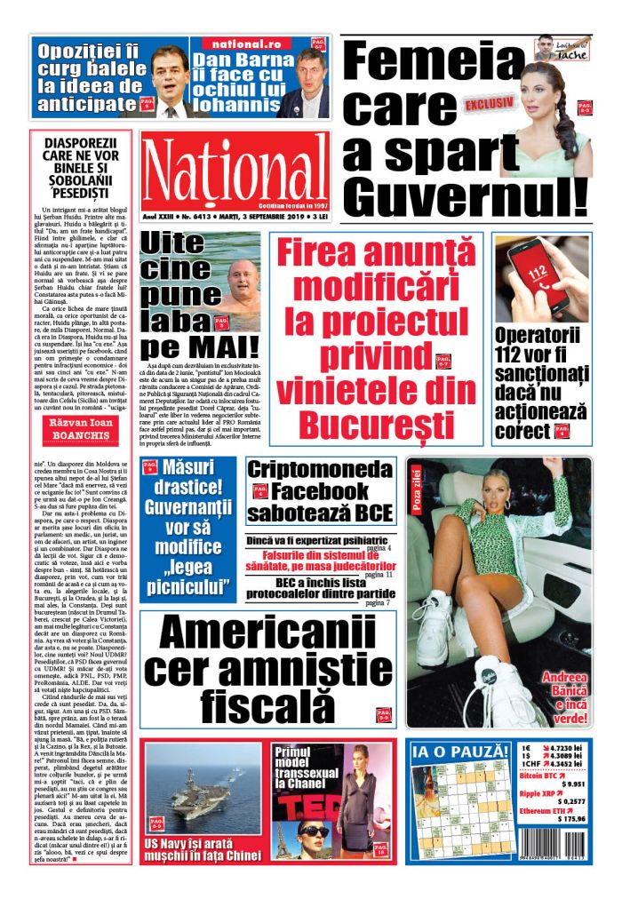 Ediția tipărită 3 septembrie 2019