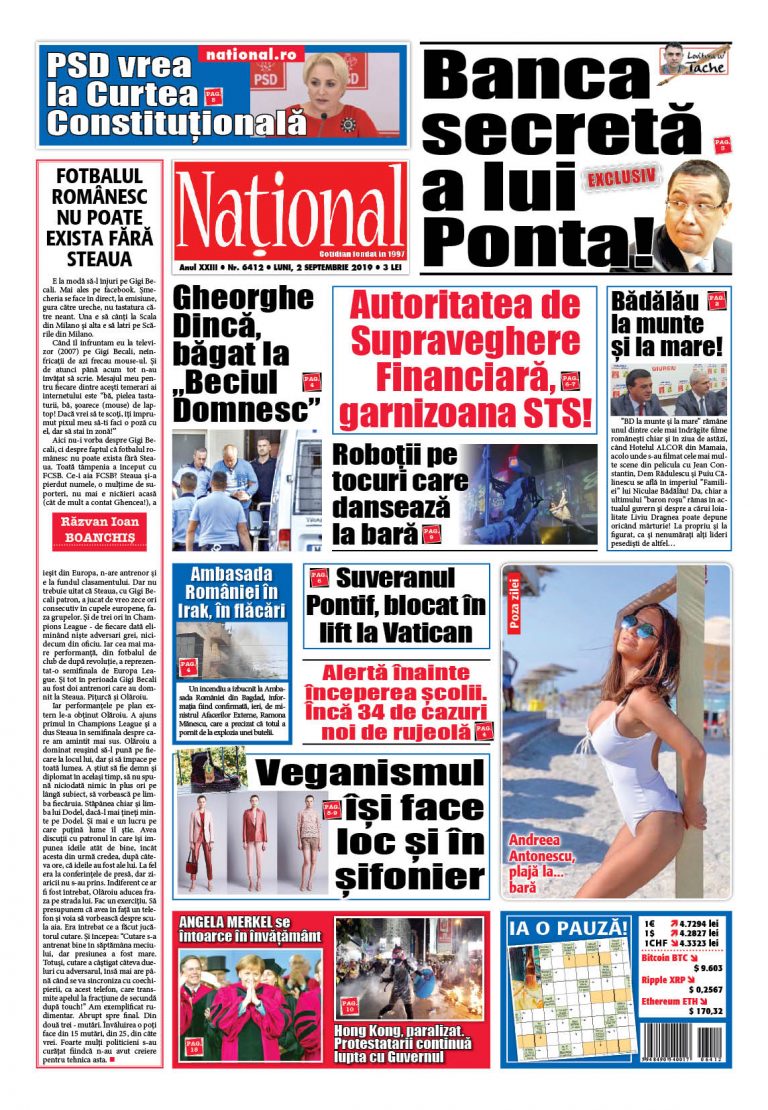 Ediția tipărită 2 septembrie 2019