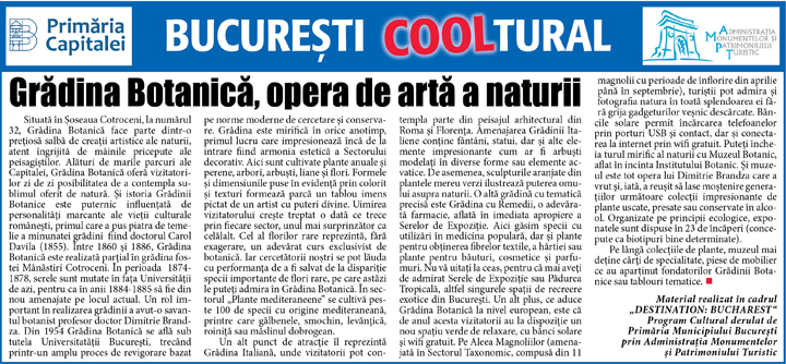 Grădina Botanică, opera de artă a naturii