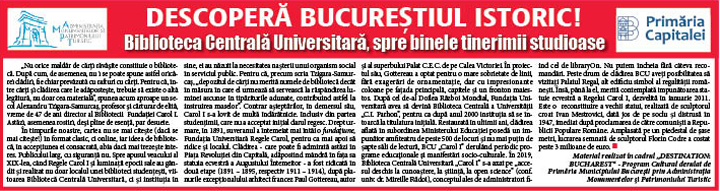 Biblioteca Centrală Universitară, spre binele tinerimii studioase