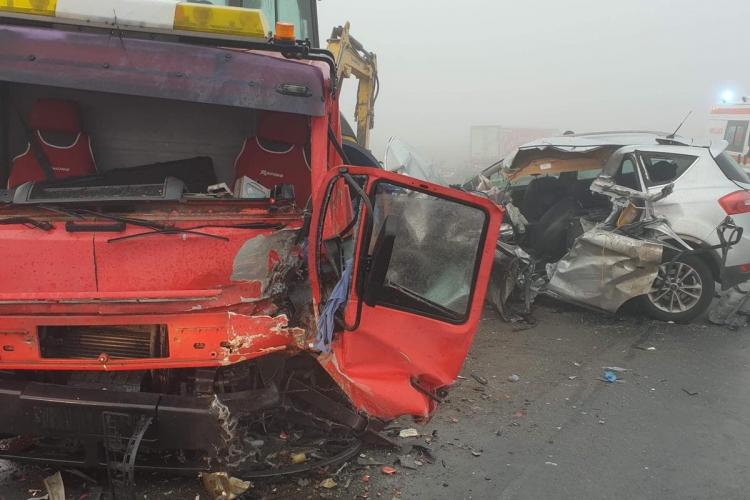 Accident cu multiple victime pe DN2B, produs pe fond de ceaţă