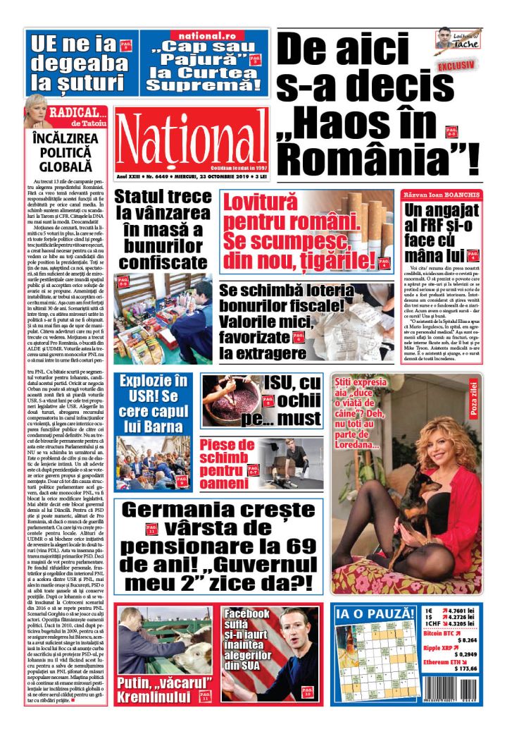 Ediția tipărită 23 octombrie 2019