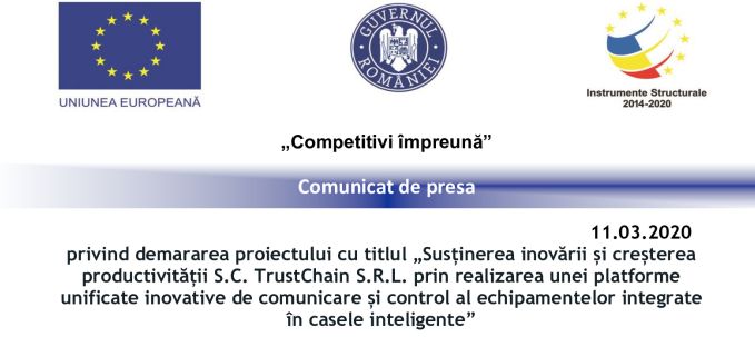 Comunicat de presă S.C. TrustChain S.R.L.