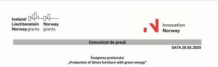 Începerea proiectului „Production of Simex furniture with green energy”