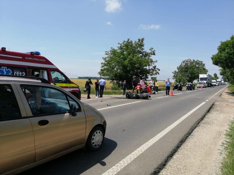 Motociclist rănit într-un accident pe DN3 București – Lehliu-Gară