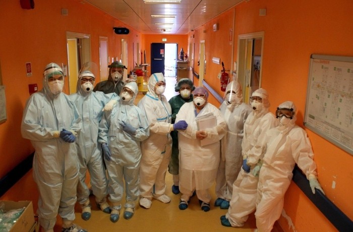 Coronavirus outbreak, Maggiore Hospital of Parma Barbieri Pavilion, Italy - 20 Apr 2020 - Ziarul National