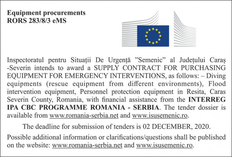 Equipment procurements RORS 283/8/3 eMS