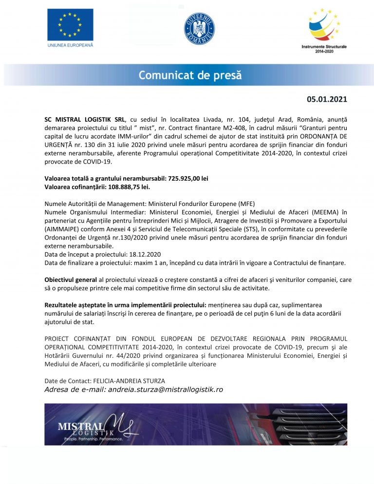 Comunicat de presă