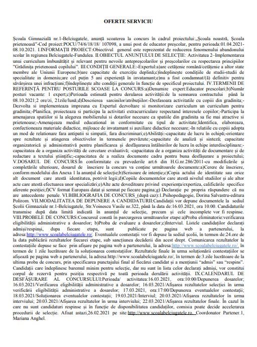 OFERTE SERVICIU
