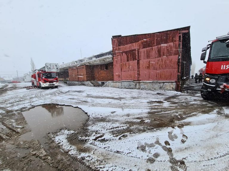 Pompierii, în alertă! Incendiu la o hală în care se aflau materiale inflamabile – FOTO, VIDEO