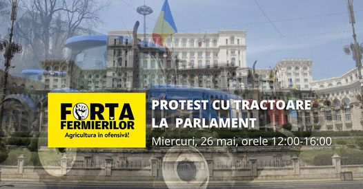 Fermierii bagă plugul în Palatul Parlamentului. Protest cu tractoarele în centrul Capitalei!