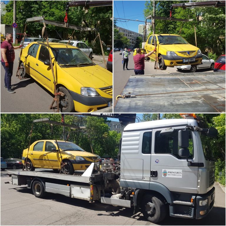 Atenție, șoferi! Au început să fie ridicate mașinile abandonate. În ce sector al Capitalei se întâmplă totul!
