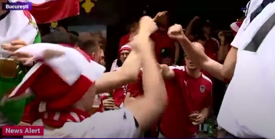 EURO 2020, Ucraina-Austria. Suporterii au trecut prin Centrul Vechi, până să înceapă meciul. Voie bună și cântece – VIDEO