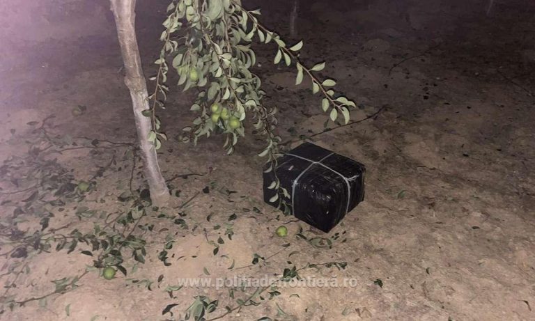 Ca-n filme! Țigări aduse cu drona și lăsate într-o livadă. Ce au mai descoperit de polițiștii de frontieră de la Halmeu